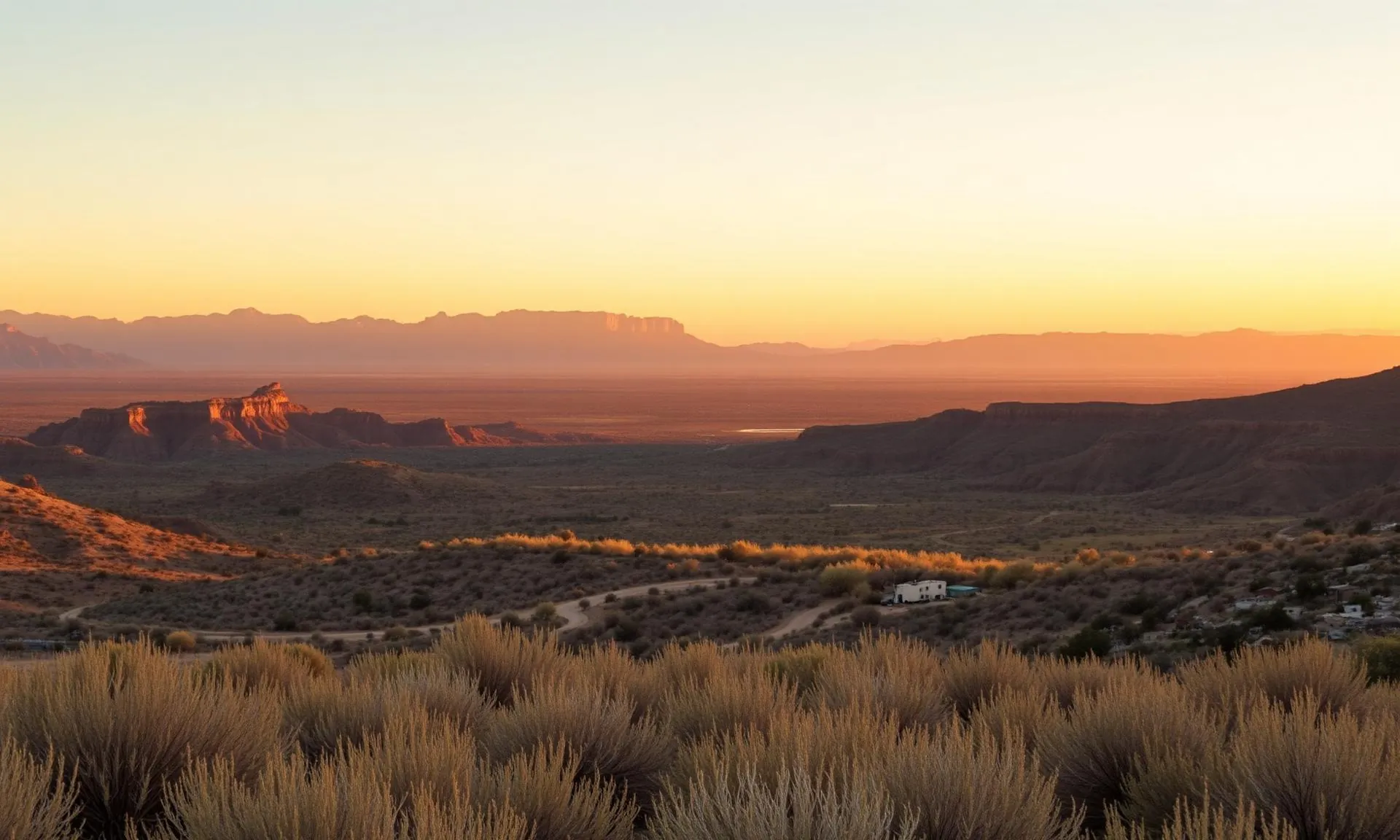 Big Bend desert landscape at golden hour